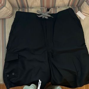Roebuck & Co. Swim Trunks Men's Size L black onyx  Lined Board Shorts